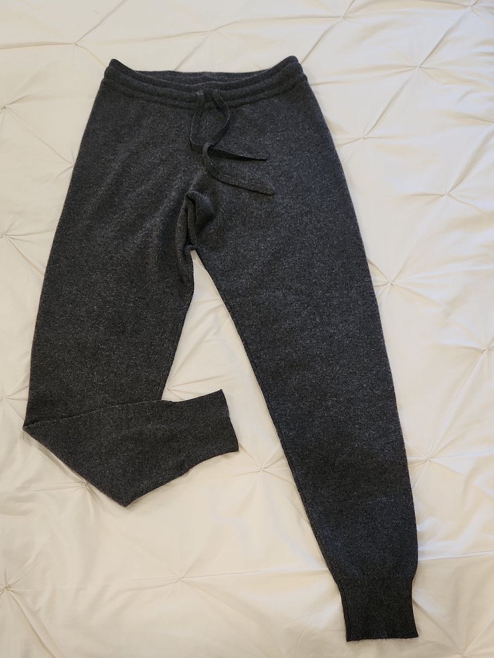 NWT Saks Fifth Avenue Charcoal Grey 100% Cashmere Jogger Sweatpants Size S